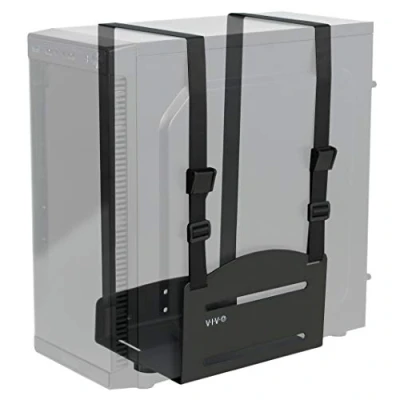 Afbeelding van VIVO Zwart Universele PC Wandsteun Verstelbare stalen beugel Computer Case Open Frame Bandhouder (MOUNT PC03V)