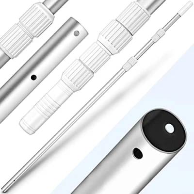 Afbeelding van tillvex Telescoopstang voor zwembad, 1,20 3,60 m, aluminium zwembadstang, stang zwembadreiniging, 3 delig, wit