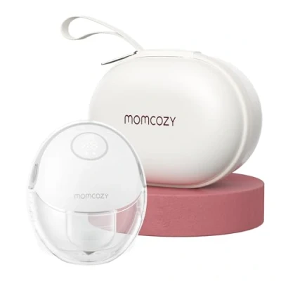 Afbeelding van Momcozy Borstkolf handsfree mobiele stijl M6, draagbare borstvoedingspomp, ideaal ritme voor Meer melk, DoubleFit Flens Fit &amp; Discreet met 3 modi en 9 niveaus, 24 mm 1 pak Quill Grijs