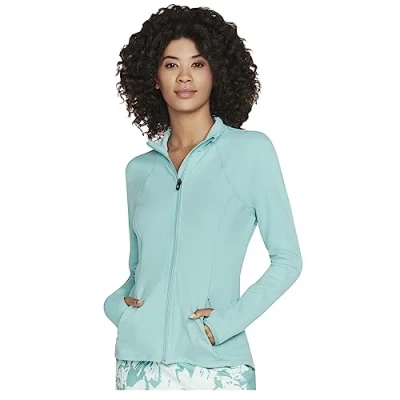 Afbeelding van Skechers Go Flex Mesh Jacket W03JA158 TURQ, Vrouwen, Blauw, Sweatshirt, maat: L