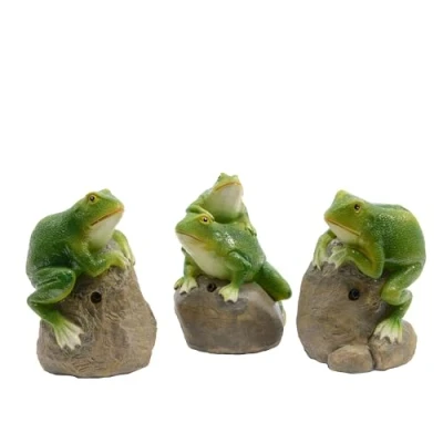 Afbeelding van Decoratieve figuren Decoris met geluid 8 x 7,4 11,5 cm Groen Kikker