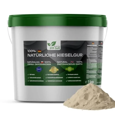 Afbeelding van Diatomeeënaarde, fijn, hoge kwaliteit, 100% zuiver, kiezelgoer, kippenpoeder in emmer, zeer efficiënt (1 kg)