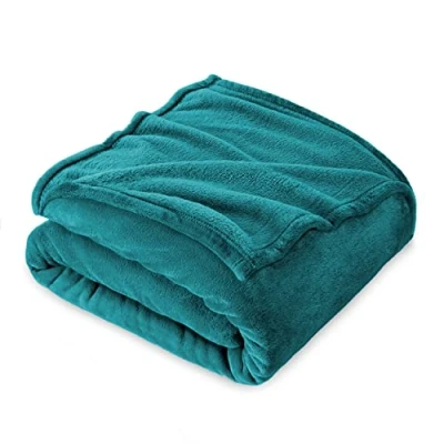 Afbeelding van Fleece Deken, Deken Tweepersoons 210 x 240 cm, Kinderflanel Bed Super Zacht Blauw Groen