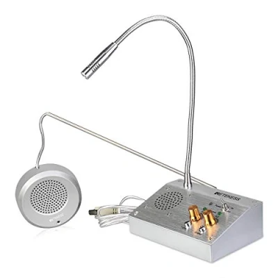 Afbeelding van Retekess TW103 Raamluidsprekersysteem, raamintercominstallatie, dual way bankintercomsysteem, raammicrofoon voor bank, kantoor, winkel (1 zilver)