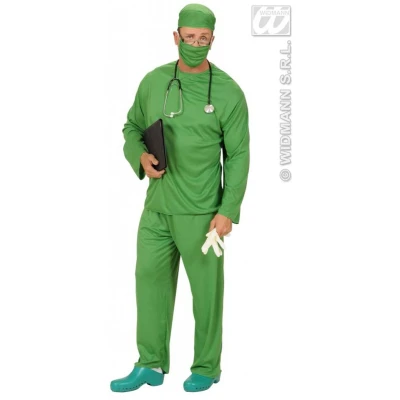 Afbeelding van Widmann Dokter &amp; Tandarts Kostuum Chirurg Schedel Dr No Man Groen Medium Carnavalskleding Verkleedkleding