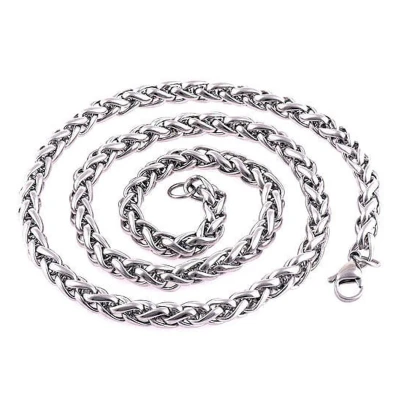 Afbeelding van Fako Bijoux® Schakelketting Staal RVS Vossenstaart Rond Gevlochten 3mm 45cm Zilverkleurig