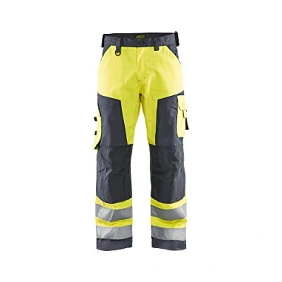 Afbeelding van Blaklader Werkbroek HIgh Vis zonder spijkerzakken 1566 1811 Geel/Medium Grijs D92