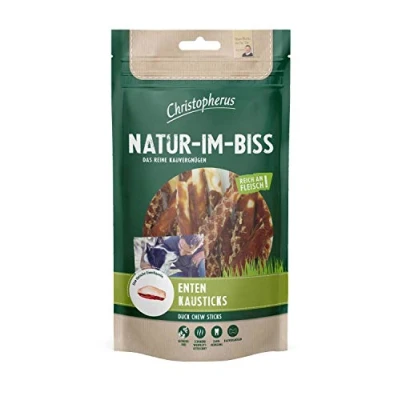 Afbeelding van Christopherus Kauwsticks voor honden, eenden kauwsticks, warme lucht gedroogd, natuurlijke in beet, 70 g