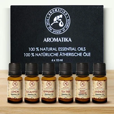 Afbeelding van Geschenkset Top 6x10ml Etherische Oliën 100% Pure Sinaasappelolie Pfefferminz Olie Eucalyptusolie Citroenolie Tibaumolie Lavendelolie Aromatherapie Aromatika