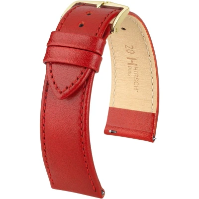 Afbeelding van Hirsh Horlogeband Osiris Rood Leer 14mm