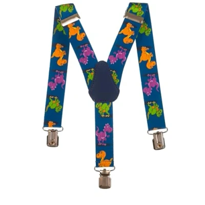 Afbeelding van Olata Y Vorm Elastische Bretels voor Kinderen met Dinosaurus Design (1 5 Jaar) 2,5 cm. Donkerblauw
