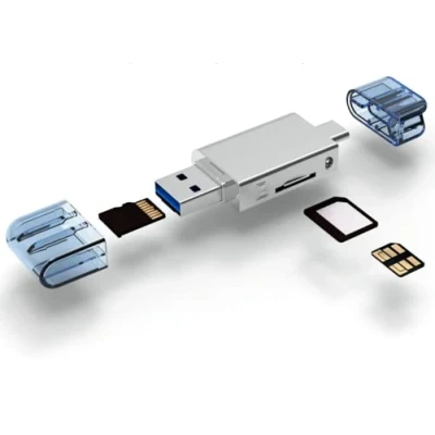 Afbeelding van USB C / USB2.0 naar NM Nano geheugenkaart en TF Micro SD kaartlezer voor Huawei telefoon