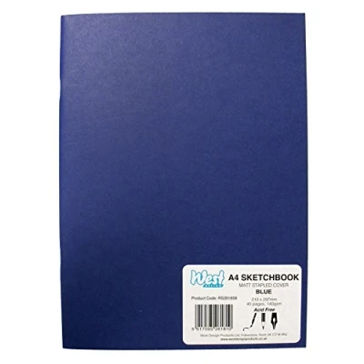 Afbeelding van RS261858 A4 SKETCHBOOK MAT BLAUW 140g