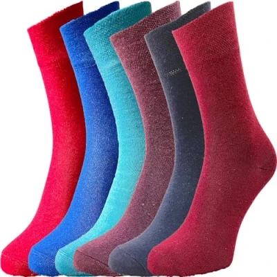 Afbeelding van ZombaFlo 6 paar diabetische sokken voor vrouwen niet elastisch katoenrijk zachte grip Stay Up Soft Top UK 4 7 Multipack, Heldere kleuren, 37 40 EU