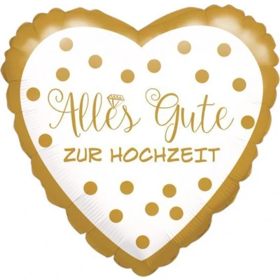 Afbeelding van Amscan Folieballon Hochzeit 43 Cm Wit/goud