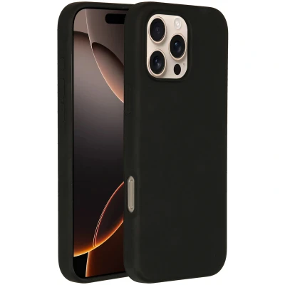 Afbeelding van Apple iPhone 16 Pro Max MagSafe Hoesje Siliconen en TPU (zacht) Accezz Softcase/Backcover Zwart Telefoonhoesje