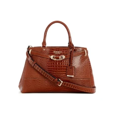 Afbeelding van GUESS Handtas Schoudertas Silvye Luxury Satchel Cognac Bruine