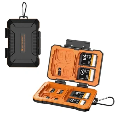 Afbeelding van K&amp;F CONCEPT Beschermhoes voor geheugenkaarten met 29 kaartvakken, waterdicht en schokbestendig, 12 micro SD kaarten, 8 4 x CF/XQD, 2 nano simkaarten