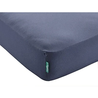 Afbeelding van Hoeslaken »Berlin« lakens BxL+H 180x200+30 cm donkerblauw microsatijn huidvriendelijk voor boxspringbedden matrassen tot 30 hoogte, 202092