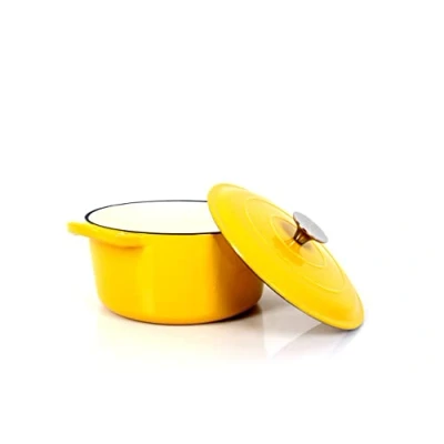 Afbeelding van ECHTWERK Gietijzeren braadpan met geëmailleerde coating, Broodpan, Voor oven, grill en inductie, geel, 3,5 l, Ø 22,5 cm