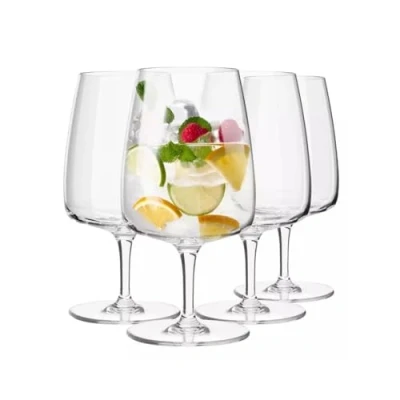 Afbeelding van Krosno Water en wijnglazen, set van 4 stuks, 330 ml, moderne collectie, glazen drinken, huwelijkscadeau, perfect voor thuis, restaurant keukenset, vaatwasmachinebestendig