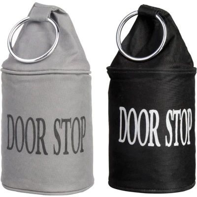 Afbeelding van 2 stuks Esschert Deurstopper Ø13 cm Hoogte 34 Grijs &amp; Zwart