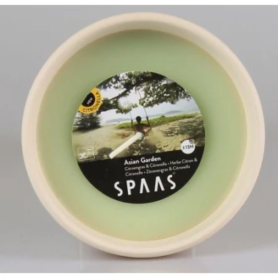Afbeelding van Mini terracottaschaal citronella kaars wit Asian Garden