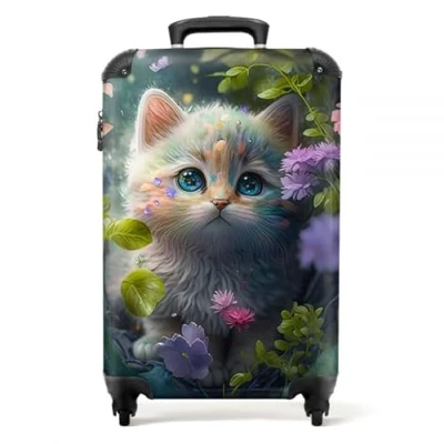 Afbeelding van NoBoringSuitcases.com® Kinderkoffer kitten Trolley koffer kind 55x35x25