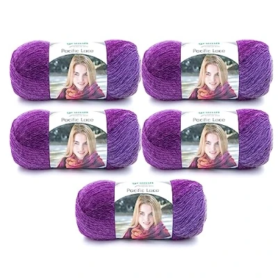 Afbeelding van Gründl Pacific Lace (kleurverloopgaren met wolachtig karakter van 80% polyacryl, 10% wol, alpaca, 100 g/550 m, naalddikte: 2,5 mm 3 mm, 5 x g), violet cocktail, 36 20 8 cm