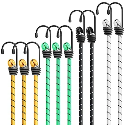 Afbeelding van Kiprim Bungee Koorden Elastische met Haken Set van 10 Stuks in 4 Kleuren Maten 40CM 100CM voor de bescherming meubels, trolleys, kampeertenten, motorfietsen E10