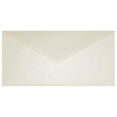 Afbeelding van Netuno 25 parel crème lange enveloppen 110x220mm Aster metallic Cream zonder venster parelglans effect voor bruiloft kerst verjaardag