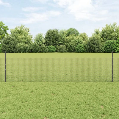 Afbeelding van vidaXL Gelast Draadhek met 22 U Palen Grijs 0,5x50 m Staal