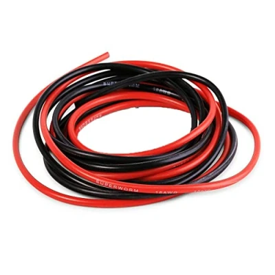 Afbeelding van Boladge 2 Meter Pure Silicone kabel 16AWG Stroomkabel Batterijkabel Vertinde Koperdraad 16 Gauge RC (1 in Zwart en 1 Rood)
