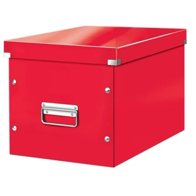 Afbeelding van Leitz Wow Click &amp; Store Kubus Grote Opbergdoos 80% Gerecycled Karton 32 x 31 36 cm (BxHxD) Rood