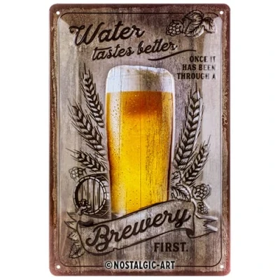 Afbeelding van Metalen Wandbord 20 x 30 Water Tastes Better ... Special Edition Beer