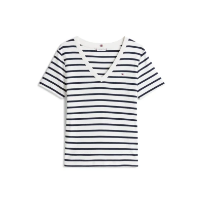 Afbeelding van Tommy Hilfiger NEW SLIM CODY Tshirt basic Breton dark night navy, Dames, Maat: XXS, navy