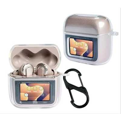 Afbeelding van GIOPUEY Transparante hoes compatibel met JBL Tour Pro 3, TPU stootvaste beschermhoes, ultradun, geen geur, siliconen transparant