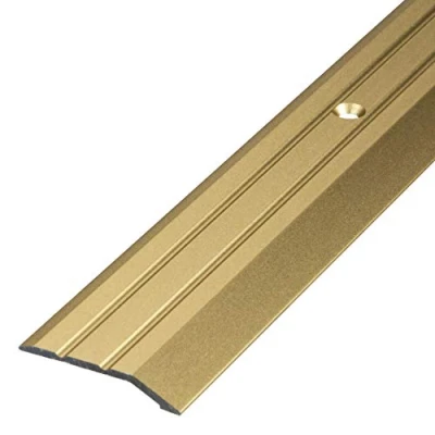 Afbeelding van Gedotec Aluminium overgangsprofiel, geperforeerd, eindprofiel, vloerlijst, hoogte compensatieprofiel, overgangsrails om vast te schroeven, messing geanodiseerd, afdekstrip 100 cm, 1 stuks