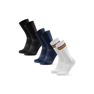 Afbeelding van Danish Endurance Cycling Regular 3PACK Sportsokken, Maat: 39 42, Multicolor black navy white stripes