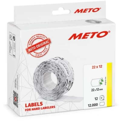 Afbeelding van Meto Basic etiketten wit 22x12mm afneembare lijmlaag (12x1000 stuks)