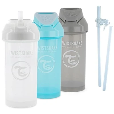 Afbeelding van Twistshake 78962 Sippy Up Drinking Rietjesbeker Set, 5 st 3x Drinkbeker met Rietje, 2x 1x Lekvrij Fles Pakkingen, 6+ Maanden, Jongen Boy