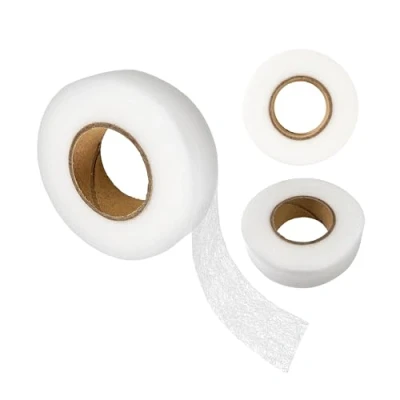 Afbeelding van Zoomband om op te strijken, 25 meter, breedte 20 mm, wit, strijkband van polyamide, zoomvlies voor het repareren en stof, gordijn, broek, jeans, kleding inkorten zonder naaien,