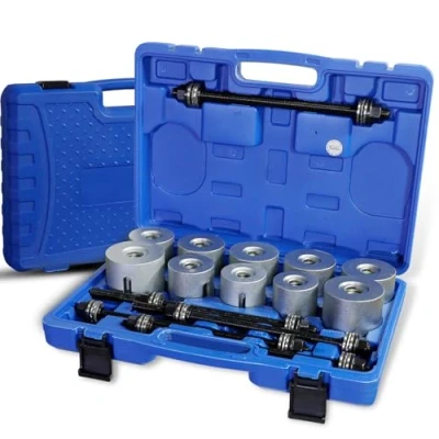 Afbeelding van CCLIFE 27dics Universele Silentlager Draagarm rubber Demontage en Montageset Drukhulzenset Trekhulzenset 34 90 mm
