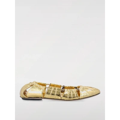 Afbeelding van Cutout Flats Leather Wo Gold Ballet