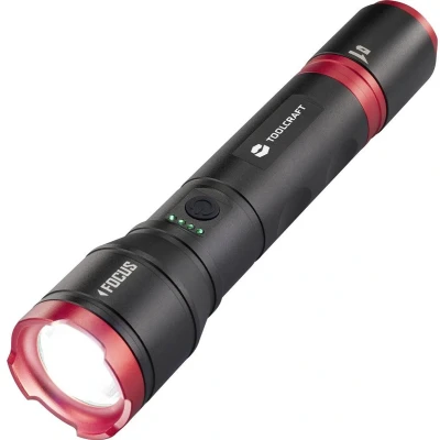 Afbeelding van TOOLCRAFT Handlamp werkt op Li ion oplaadbare batterij of batterijgevoed Verstelbaar, Instelbare puntgrootte, Met stroboscoopfunctie, USB poort 1200 lm 7 h