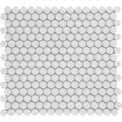 Afbeelding van The Mosaic Factory Venice Pennyround White Matt