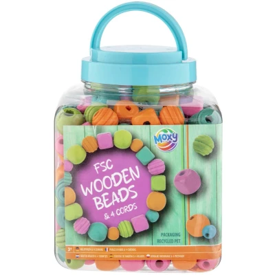 Afbeelding van Creative Craft Group Houten Kralen Blauw, 375gram
