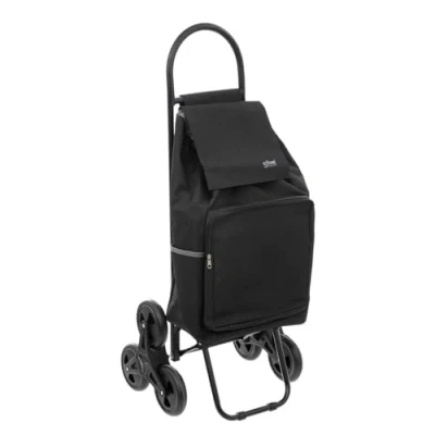 Afbeelding van 5Five Boodschappen trolley tas met trapwielen inhoud 40 liter zwart 43 x 36 99 cm Boodschappentrolleys