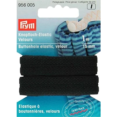 Afbeelding van Prym Knoopsgaten Elastiek 15 mm Zwart 1 meter