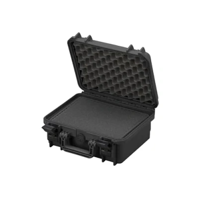 Afbeelding van TOMcase waterdichte Buitenkoffer 34x30x15 cm met Rasterschuim/Kubusschuim; IP67 Transportkoffer (Zwart)